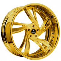 26" Artis Forged Wheels Kingston Brushed Gold Face with Gold over Chrome Lip Rims