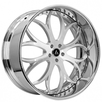 22" Staggered Artis Forged Wheels Radon Brushed Silver Face with Chrome Lip Rims