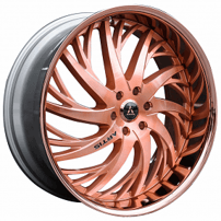 24" Staggered Artis Wheels Decatur Custom Rose Gold Rims