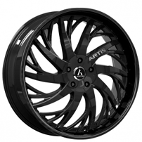 24" Staggered Artis Wheels Decatur Gloss Black Rims