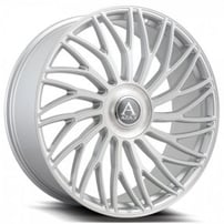 24" Staggered Azad Wheels AZ717 Silver Brushed XL Cap Rims