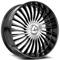 30" Azara Wheels AZX-103 Gloss Black Machined Rims