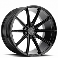 22" Staggered Blaque Diamond Wheels BD-11 Gloss Black Rims