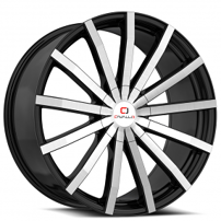 22x8.5" Cavallo Wheels CLV-52 Gloss Black Machined Rims