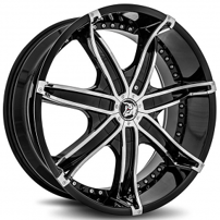 24" Diablo Wheels DNA Black with Chrome Inserts Rims