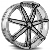 22" Diablo Wheels DNA Chrome with Black Inserts Rims