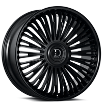 22" Dolce Luxury Wheels Razzo Gloss Black Floating Cap Rims