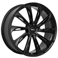 22x8.5" Eclipse Wheels 106 Full Satin Black Rims