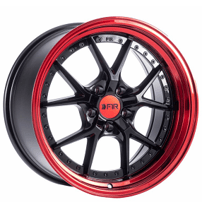 18x9.5" F1R Wheels F105 Black with Red Lip Rims