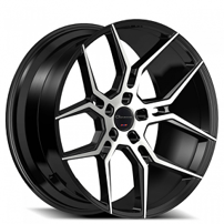 20" Staggered Giovanna Wheels Haleb Black Machined Rims