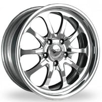 18" Intro Wheels Malibu Exposed 5 Polished Welded Billet Rims