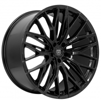 22" Staggered Lexani Wheels Aries Gloss Black Rims 