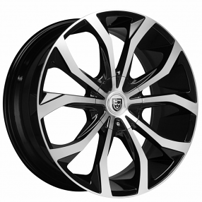 18" Lexani Wheels Lust Black Machined Rims