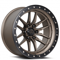 22" Lock Off-Road Wheels Krawler Matte Bronze with Matte Black Ring Rims