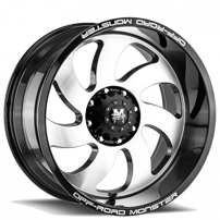 20" Off Road Monster Wheels M07 Gloss Black Machined Rims 