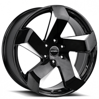 22" Strada Wheels Coltello Gloss Black Milled Rims 