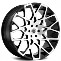 22" Strada Wheels Buca Gloss Black Machined Rims