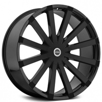 22" Strada Wheels Gabbia Gloss Black Rims 