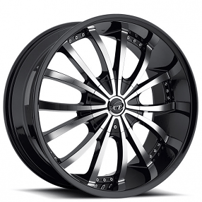 20" VCT Wheels Mancini Black Machined Huge Size Lip Rims 