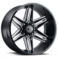 22" Vision Wheels 363 Razor Gloss Black Milled Spokes Off-Road Rims