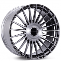 24" Staggered Vossen Wheels HF-8 Custom Black Diamond Brushed Floating Cap Rims