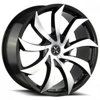 22x9" Xcess X01 Gloss Black Machined Wheels (5x115/120, +15mm) 
