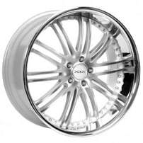 22" XIX Wheels X23 Silver Machine with SS Lip Rims