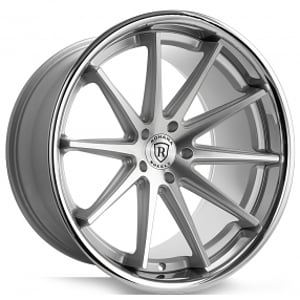 20" Rohana Wheels RFC10 Machine Silver with Chrome Lip Flow Formed Rims