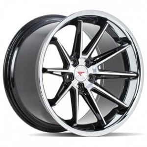 19" Ferrada Wheels CM2 Machined Black with Chrome Lip Rims