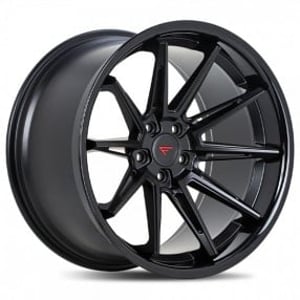 19/20" Staggered Ferrada Wheels CM2 Matte Black with Gloss Black Lip Corvette Rims