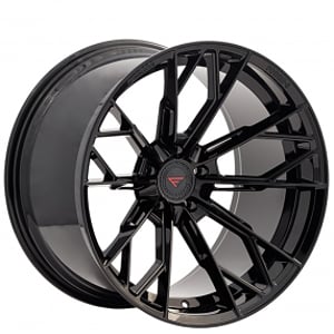 20" Staggered Ferrada Wheels F8-FR11 Obsidian Black Flow Formed Rims