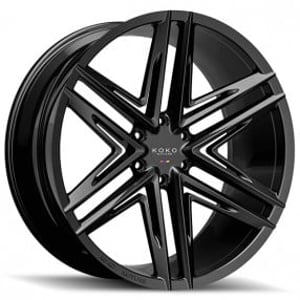 26" Koko Kuture Wheels Vetse Gloss Black Rims