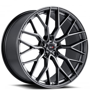 22" Staggered Savini Wheels SV-F2 Gloss Graphite Flow Formed Rims