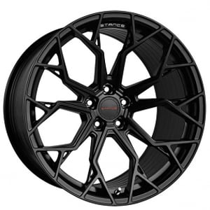 20" Staggered Stance Wheels SF10 Matte Black Flow Formed Rims