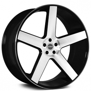 22" Strada Wheels Perfetto Gloss Black Machined Rims 