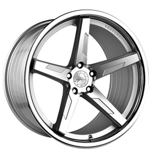 19/20" Staggered Vertini Wheels RFS1.7 Silver Machined with Chrome Lip Flow Formed Rims