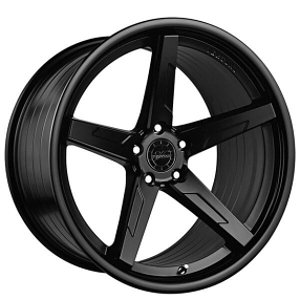 19/20" Staggered Vertini Wheels RFS1.7 Satin Black with Gloss Black Lip Flow Formed Rims