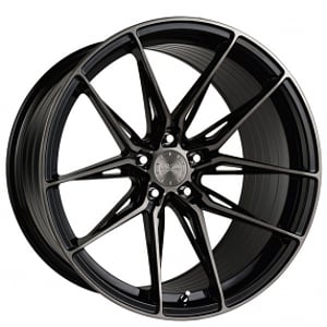 20" Staggered Vertini Wheels RFS1.8 Brushed Dual Black Flow Formed Rims